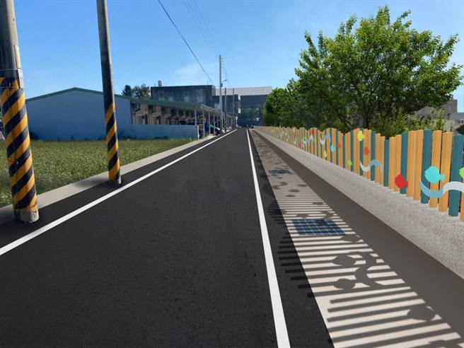 云林县麦寮乡幼儿园接送区有安全疑虑，公所规画通学步道。此为示意图。（麦寮乡公所提供／张朝欣云林传真）