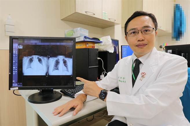 45岁男子「阿信」体重破百，常常走几步路就狂喘，就医发现其原本应是椭圆型般的心臟形状，竟膨胀有如圆形篮球，心臟衰竭指数高达4800。（亚大医院提供／潘虹恩台中传真）