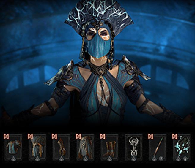 「暗黑『超吉』好礼大方送」3奖「崩析魔法」魔法使装备造型，7件套1组。（动视暴雪提供／古明弘台北传真）