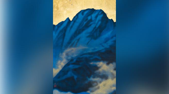 宋晋玮<玉山昼夜图>／90x60cm，高知麻纸、矿物色，2022。（图片来源：宝吉祥艺术中心提供）