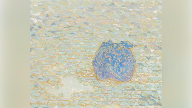 林郁佩<一角>／35.5x45cm，水墨、矿物顏料、云肌麻纸, 2019。（图片来源：宝吉祥艺术中心提供）