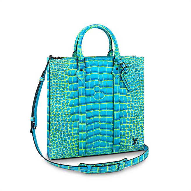 LV加勒比海蓝色Caribbean Blue Sac Plat鳄鱼皮提包，售价149万元。（LV提供／黄唯淯台北提供）