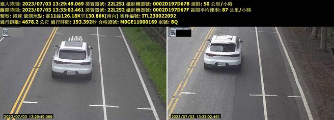 台东县警察局将于于9月1日0时起针对省道台11线小马段实施区间测速。（台东县警察局提供／蔡旻妤台东传真）