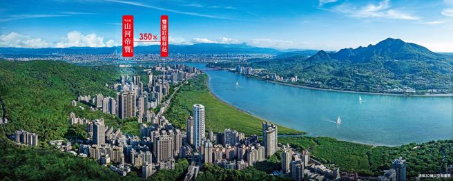 甲山林指標案「山河帝寶」一次擁抱紅樹林山河景觀、交通利多、豪宅建材等優勢，以每坪4字頭房價震撼市場。（甲山林集團提供）