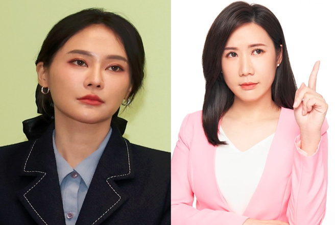 赖品妤(左)呛核四「重启个屁」，遭柳采葳(右)反酸是选择了家族利益优于国家利益。（合成图／刘宗龙摄、柳采葳脸书）