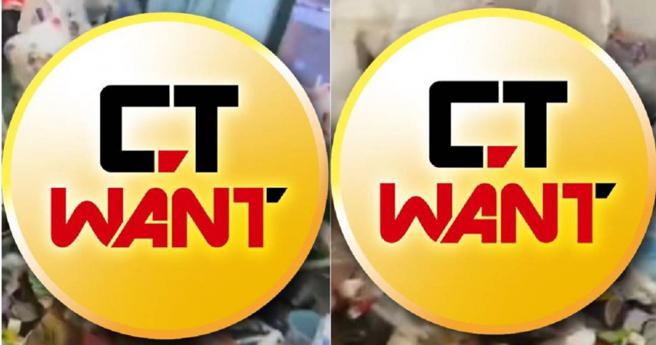 女子坐在房间滑手机，全然不顾周遭各式各样的垃圾与杂物。（图／翻摄自微博／时间视频）