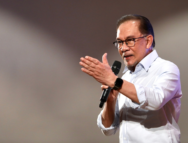 马来西亚首相安华。(图/达志影像)