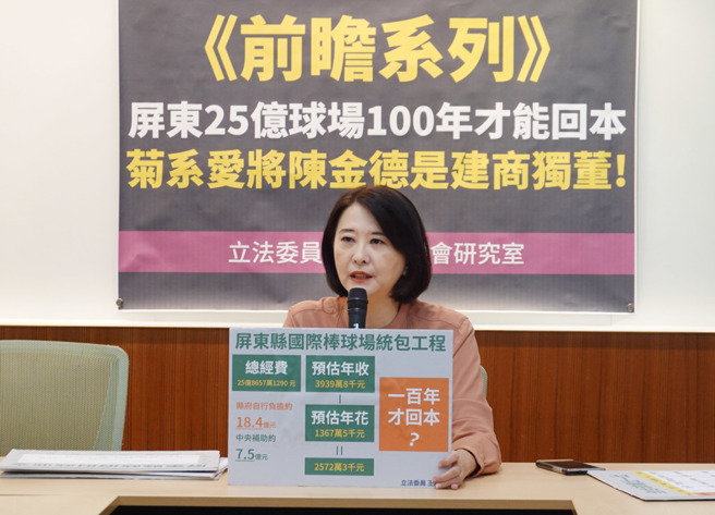 對於民進黨團指屏東國際棒球場經費僅7.5億元，王鴻薇翻出縣府報告，反批綠營搞認知作戰、錯誤引用資訊。（示意圖／姚志平攝）
