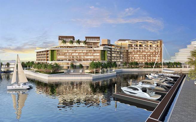 台南市安平港悦椿度假酒店示意图。（市府提供／洪荣志台南传真）