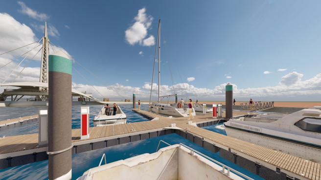 3号船渠游艇码头规划愿景图（图片来源：高雄海洋局提供）