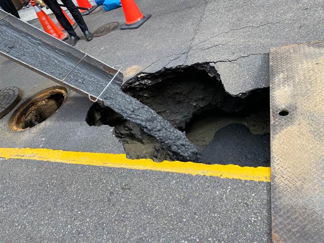 台南市政府宣布将投入2.6亿元，逐年检查及修缮老旧箱涵及管线，确保行车安全。（台南市政府提供／曹婷婷台南传真）