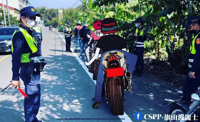 「山道猴子」爆红 ，旗山分局忧高雄「轧车圣地」添亡魂，急发文提醒呼吁。(翻摄旗山波丽士脸书)