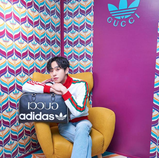 安孝燮受精品品牌青睐，去年Gucci与adidas的联名系列发布时，也找他站台。（摘自安孝燮IG/林欣仪台北传真）