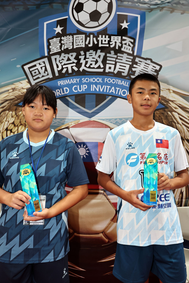 地主台湾队包办2023国小世界杯国际邀请赛男女金靴奖。（迷你足球协会提供）
