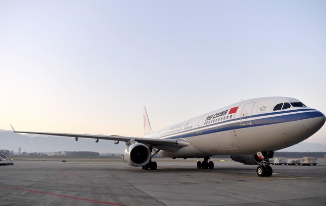 中国国际航空公司飞机示意图。（新华社资料照）