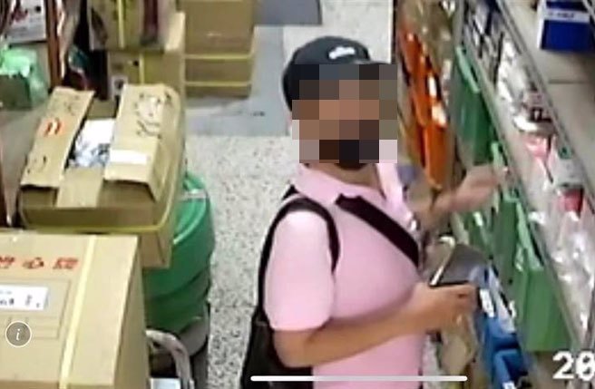 宜蘭市某五金材料行日前出現1名慣竊在店內偷取物品後，再前往櫃台向老闆要求退貨換現金。（民眾提供／吳佩蓉宜蘭傳真）