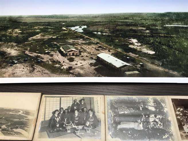 屏东市时遇书店展出一张长达3公尺、距今有百年歷史的屏东糖厂地区全景图，屏东市的前世今生彷若在眼前。（谢佳潾摄）