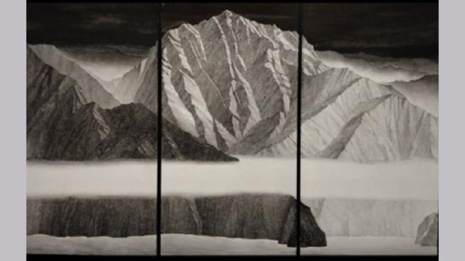 《帝王座》 高定／143ｘ231cm │ 2021 │ 水墨、雙層楮皮紙。（圖片來源：寶吉祥集團提供）

