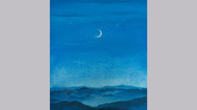 《黎明》宋晋瑋／37ｘ42 cm │ 2023 │ 高知麻紙、礦物色。（圖片來源：寶吉祥集團提供）