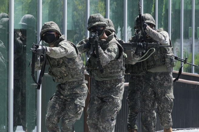 2022年的「乙支自由護盾」軍演資料照。(資料照/ 美聯社)