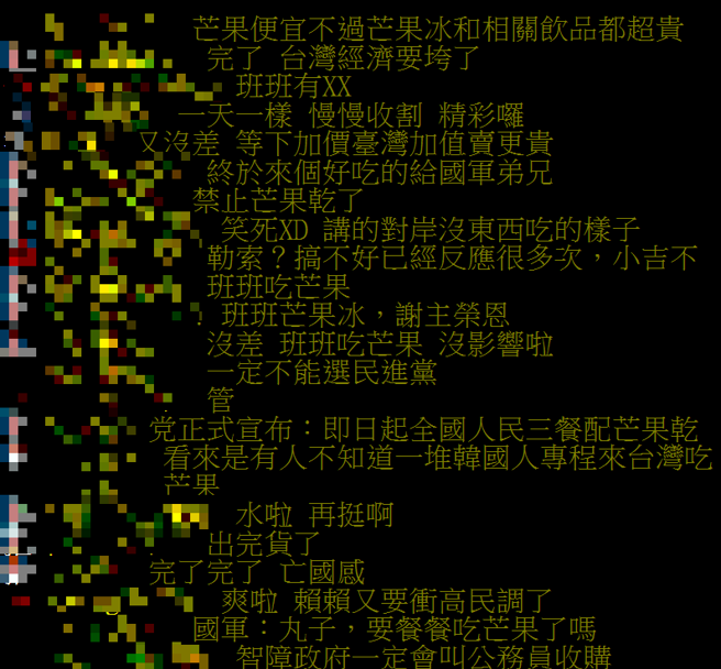 PTT乡民针对大陆暂停台湾芒果进口展开讨论。（图截自PTT八卦版）