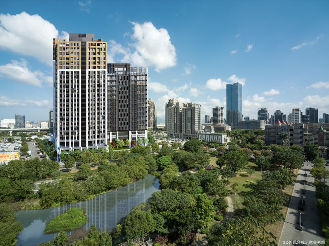 「亞昕森中央」以生態都心為標的進行大規模綠化，基地達2100坪，綠覆面1150坪，綠覆率50%。(圖:亞昕提供)