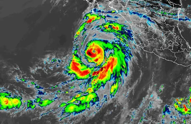 熱帶風暴希拉里，將抵達南加州。(圖/NOAA)