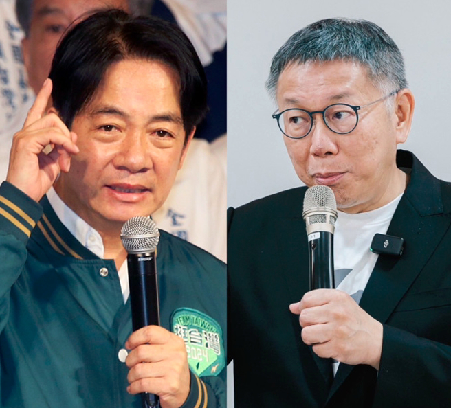 民进党赖清德(左)若当选总统，台湾该如何善后？柯文哲(右)针对两岸和平议题脑力激盪。（合成图／中时资料照）