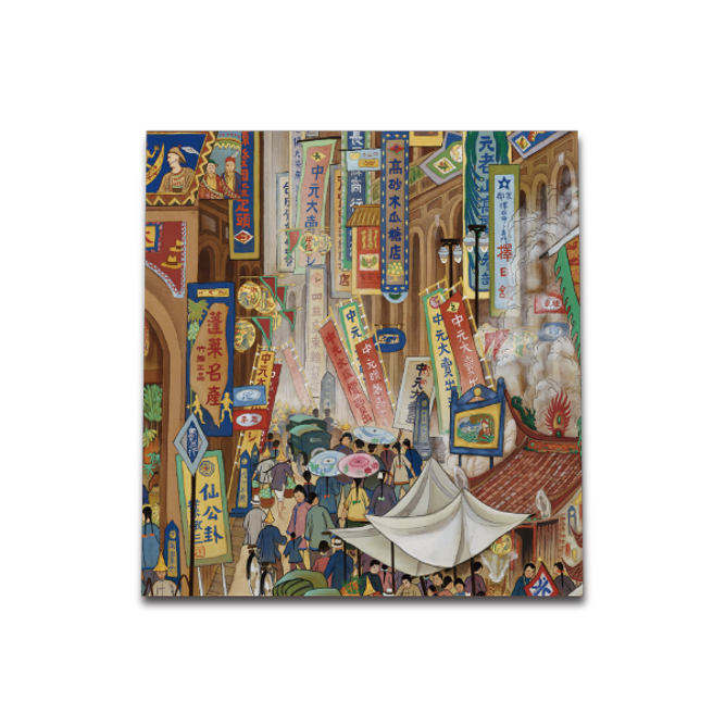 新光三越由郭雪湖基金会授权－独家大稻埕月赏礼盒，推荐价1200元。（新光三越提供）