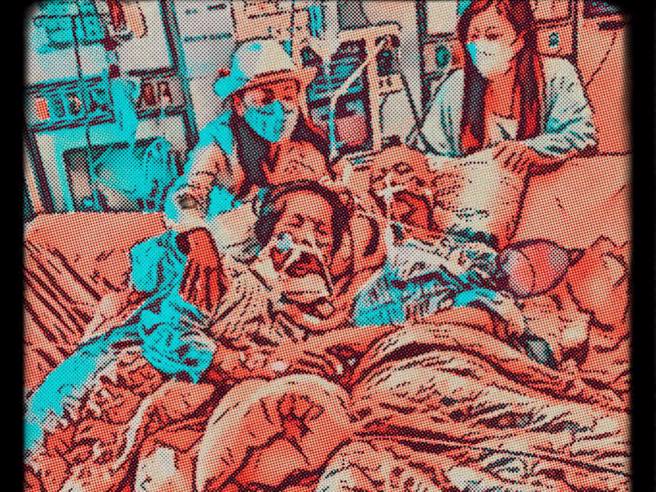 爺爺和奶奶雙雙插管無法言語，不過爺爺仍排除萬難，在醫護人員幫忙下和奶奶見面告別。（林婷一下吧 icu護理師臉書粉專授權提供）