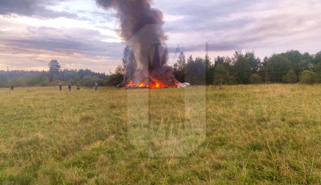 一架私人飞机23日晚间在俄罗斯坠毁，俄国官方称，乘客名单包含瓦格纳首脑普里格津。（图／美联社）