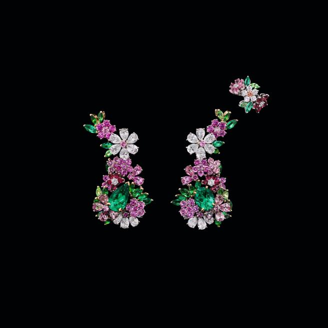 DIOR Buisson Couture祖母绿耳环，3500万元。 （DIOR提供）