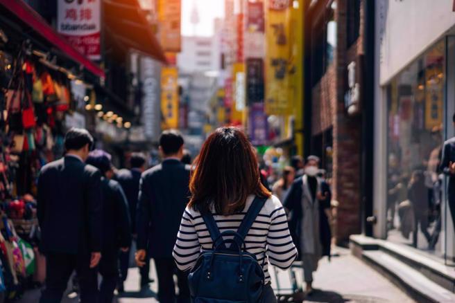 南韩经济面临衰退。(南韩街景示意图/达志影像提供)