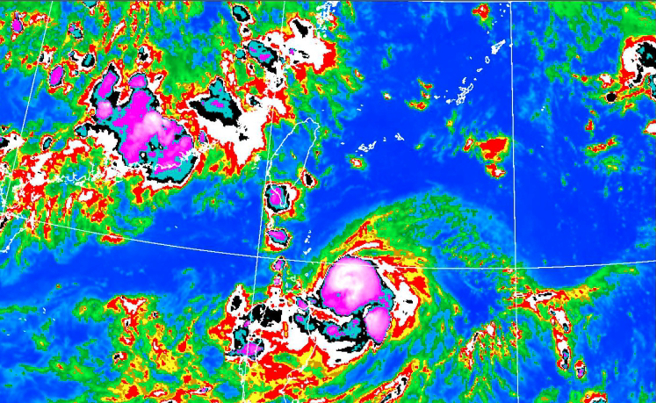 今年第9號颱風蘇拉逼近，不排除會直接穿過台灣，預估首當其衝的東部降雨較猛烈。（圖／氣象局）