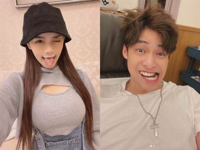 Youtuber放火（右）到网红青青（左）家过夜，遭青青前男友陈罡勋率友人蒋家豪逼拍裸照、签本票赔偿25万元。（图／IG@ c.0214、louislyc0602）
