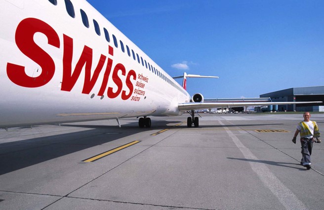 瑞士國際航空（Swiss International Air Lines）客機的資料照。（美聯社）