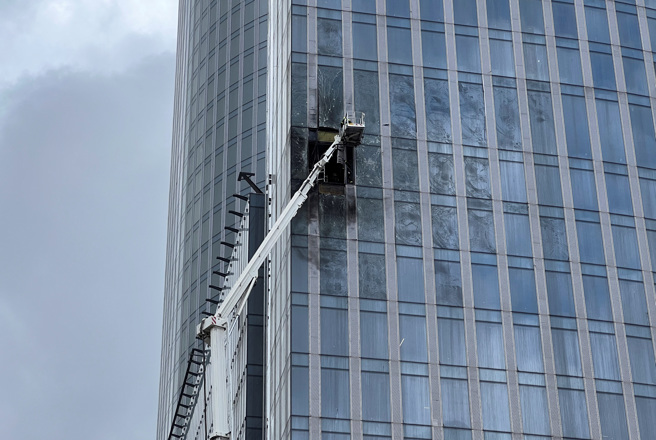 莫斯科大楼先前遭无人机攻击。（图／路透社）