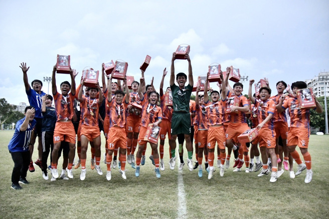 台中市男足代表隊完成全運會3連霸。（中市運動局提供）