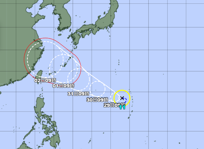 海葵颱风生成，最新路径出炉。（翻摄日本气象厅）