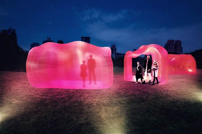嘉義市「2023光織影舞」光影藝術展將在中秋節登場，今年全展區大膽運用粉紅色系，大走芭比風。（嘉義市政府提供∕呂妍庭嘉義傳真）