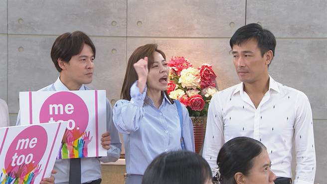 黄文星、王瞳、傅子纯揭穿王凯性骚的事件。（民视提供）