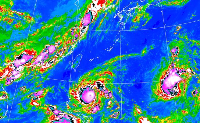 氣象局預估晚間蘇拉會再增強為強烈颱風。（氣象局）