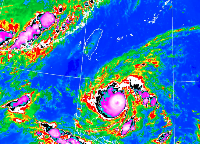 蘇拉颱風預估將往西北方向前進。（翻攝自氣象局）