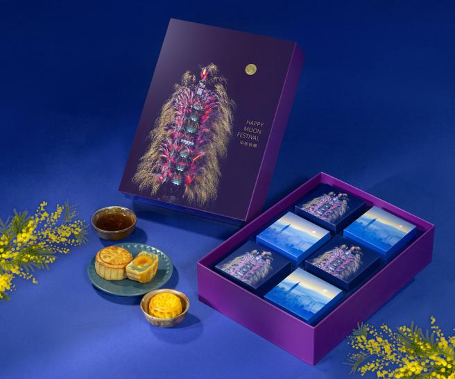 台北101中秋月餅禮盒6入組合，1280元。（台北101提供）