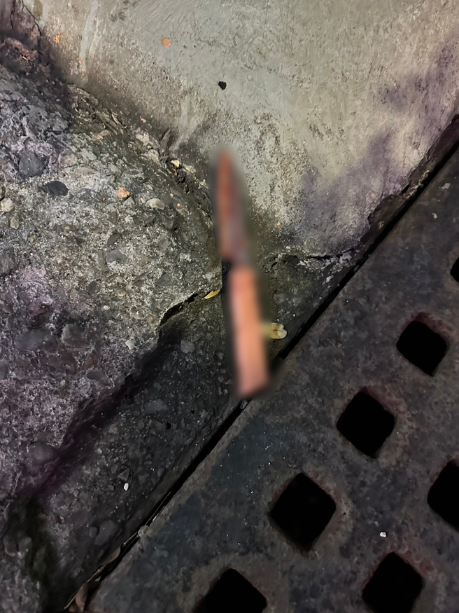 警方在案发地附近找到凶刀。（翻摄画面）