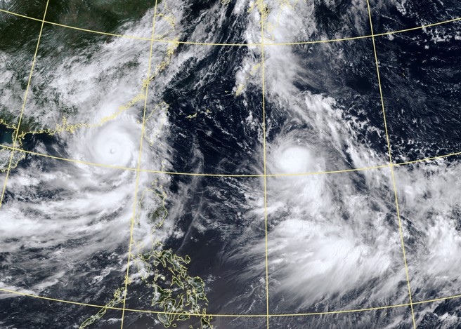 海葵颱風可能海上、陸上警報齊發，北台灣當心。（中央氣象局提供）