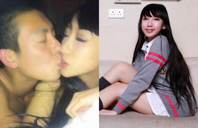 香港嫩模谢芷蕙曾与陈冠希有过一段情，两人舌吻照曾在网上疯传。（图／摘自微博、摘自东网）