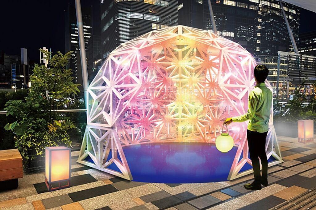 巨蛋造型燈飾結合日本傳統木作技術與鑲嵌工藝，再搭配洋溢江戶風情的設計點燈。（示意圖）　圖：TOKYO STATION CITY 營運協議會／來源
