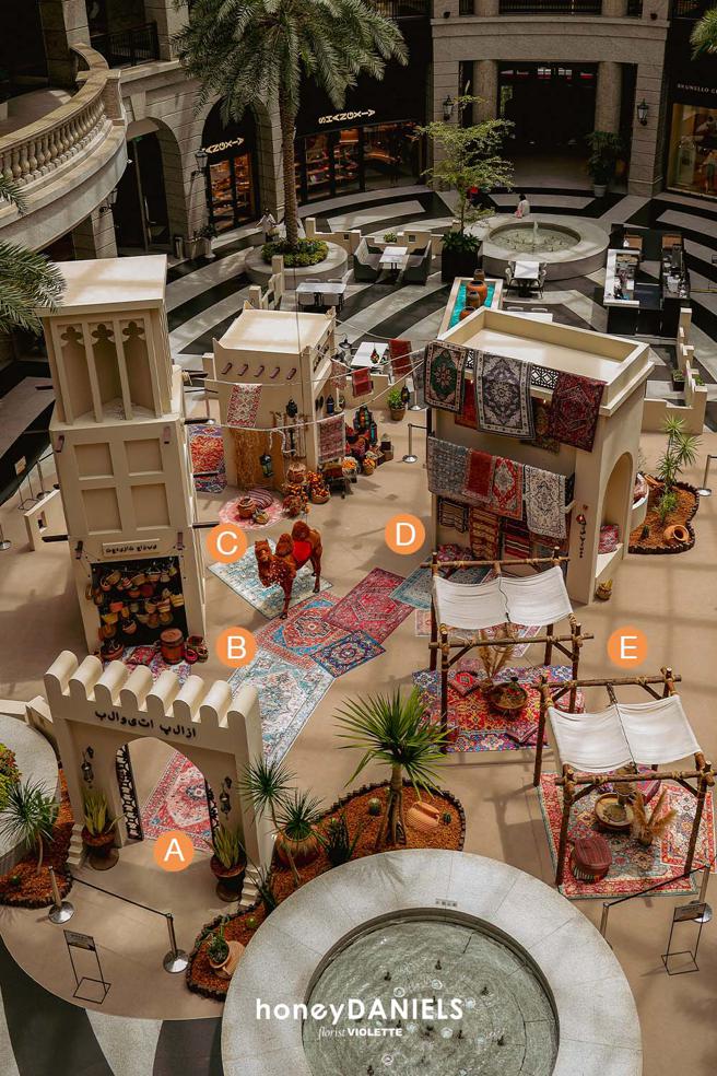 Le Moment瞬设计 x honeyDANIELS florist 丹尼尔花艺打造的北非市集地图。（honeyDANIELS floris提供 /林欣仪台北传真）