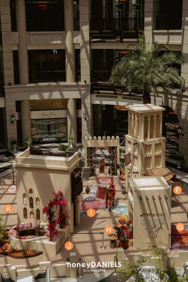 Le Moment瞬设计 x honeyDANIELS florist 丹尼尔花艺打造的北非市集地图。（honeyDANIELS floris提供 /林欣仪台北传真）